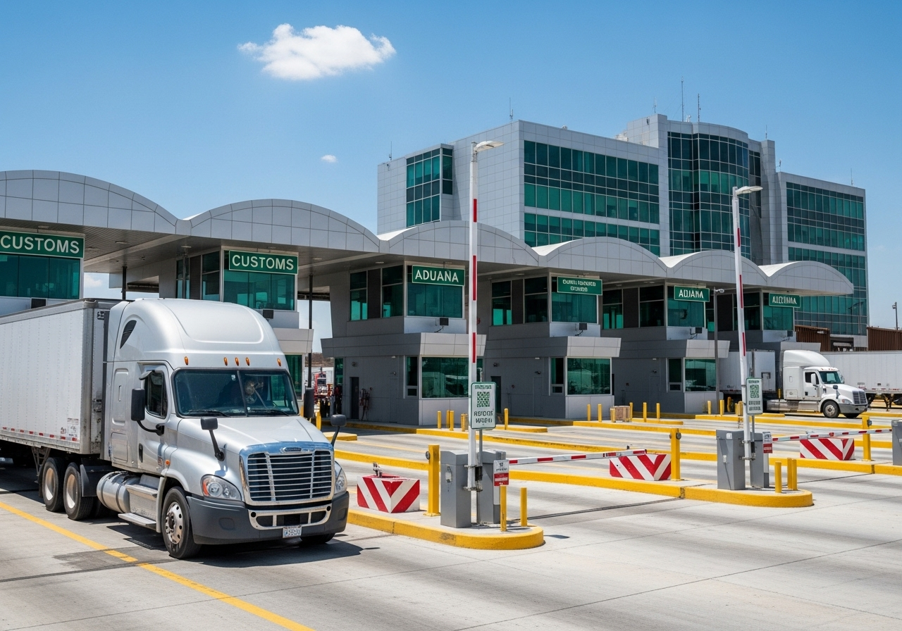 TPC truck at US-Mexico border crossing for cross-border freight